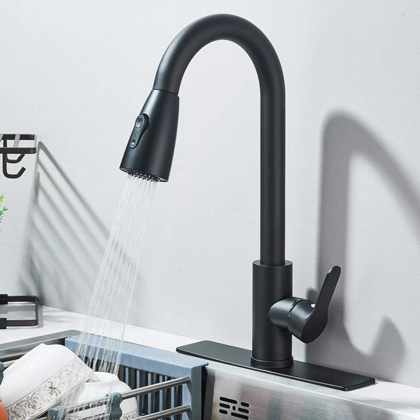 Senlesen Kitchen Sink Faucet Single Handle Pull Out Sprayer Swivel